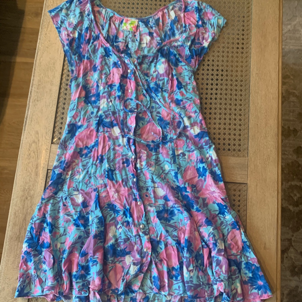 Floral Button Front Mini Dress